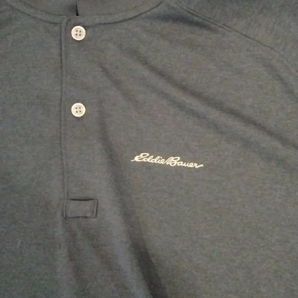 Eddie Bauer Freedry Polo. Dark Blue. Size Large - Picture 2 of 3